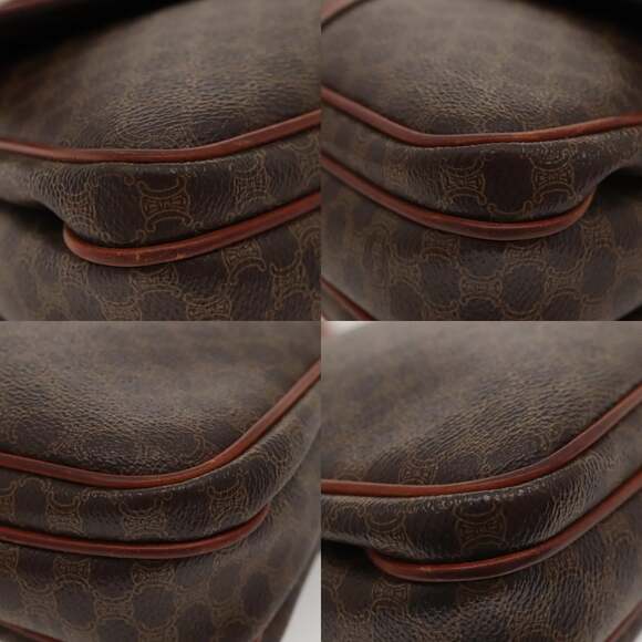 CELINE Macadam Canvas Shoulder Bag Pvc Leather Brown Gold - Picture 11 of 13